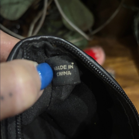 Coach Vintage Black Nylon Cosmetic Pouch with Blue Leather Creed - Picture 7 of 8